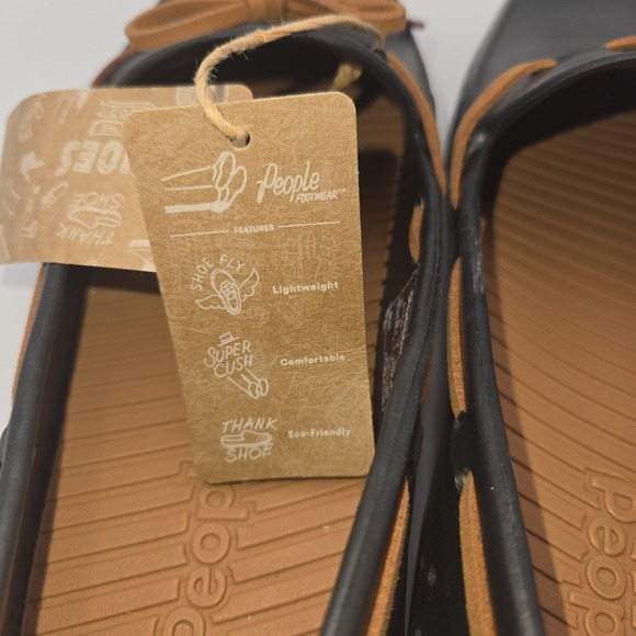 People Footwear Vegan‎ Stanley Loafers Black Tan NWT Lightweight EVA Shoes M6/W8 - Picture 8 of 9